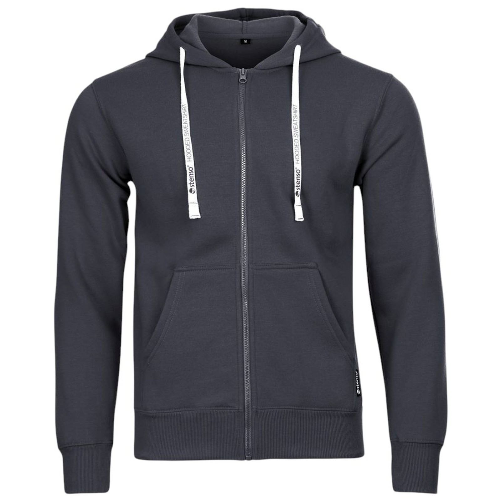 Hanorac cu glugă pentru bărbați, bumbac & poliester, 280 g/mp, Remo Grey