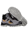 Bocanci de protecție unisex, cu bombeu metalic, piele & material textil, Kastor Grey 2.0 Mid S1