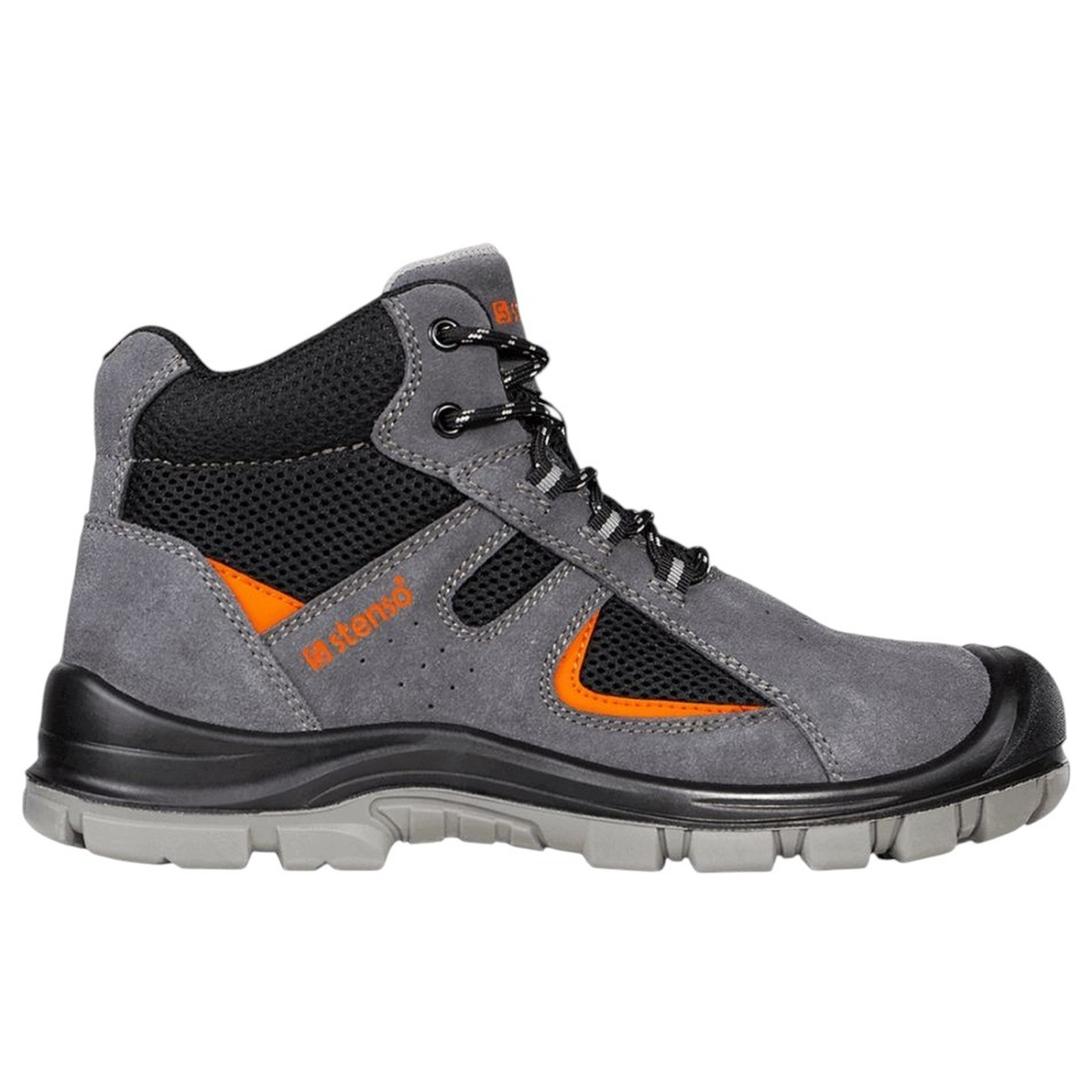 Bocanci de protecție unisex, cu bombeu metalic, piele & material textil, Kastor Grey 2.0 Mid S1