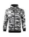 Hanorac pentru bărbați cu glugă și imprimeu camuflaj, Camo Zipper, 300 g/mp