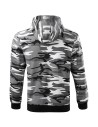 Hanorac pentru bărbați cu glugă și imprimeu camuflaj, Camo Zipper, 300 g/mp