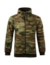 Hanorac pentru bărbați cu glugă și imprimeu camuflaj, Camo Zipper, 300 g/mp