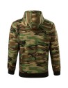 Hanorac pentru bărbați cu glugă și imprimeu camuflaj, Camo Zipper, 300 g/mp