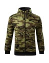 Hanorac pentru bărbați cu glugă și imprimeu camuflaj, Camo Zipper, 300 g/mp