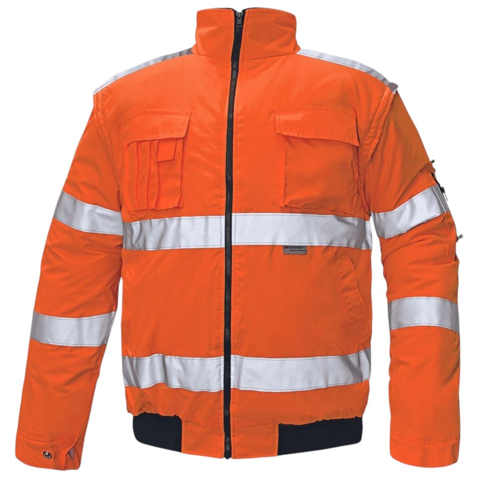 Geacă reflectorizantă, impermeabilă, CL 3, cu mâneci detașabile, 2 în 1, Grover HV Orange