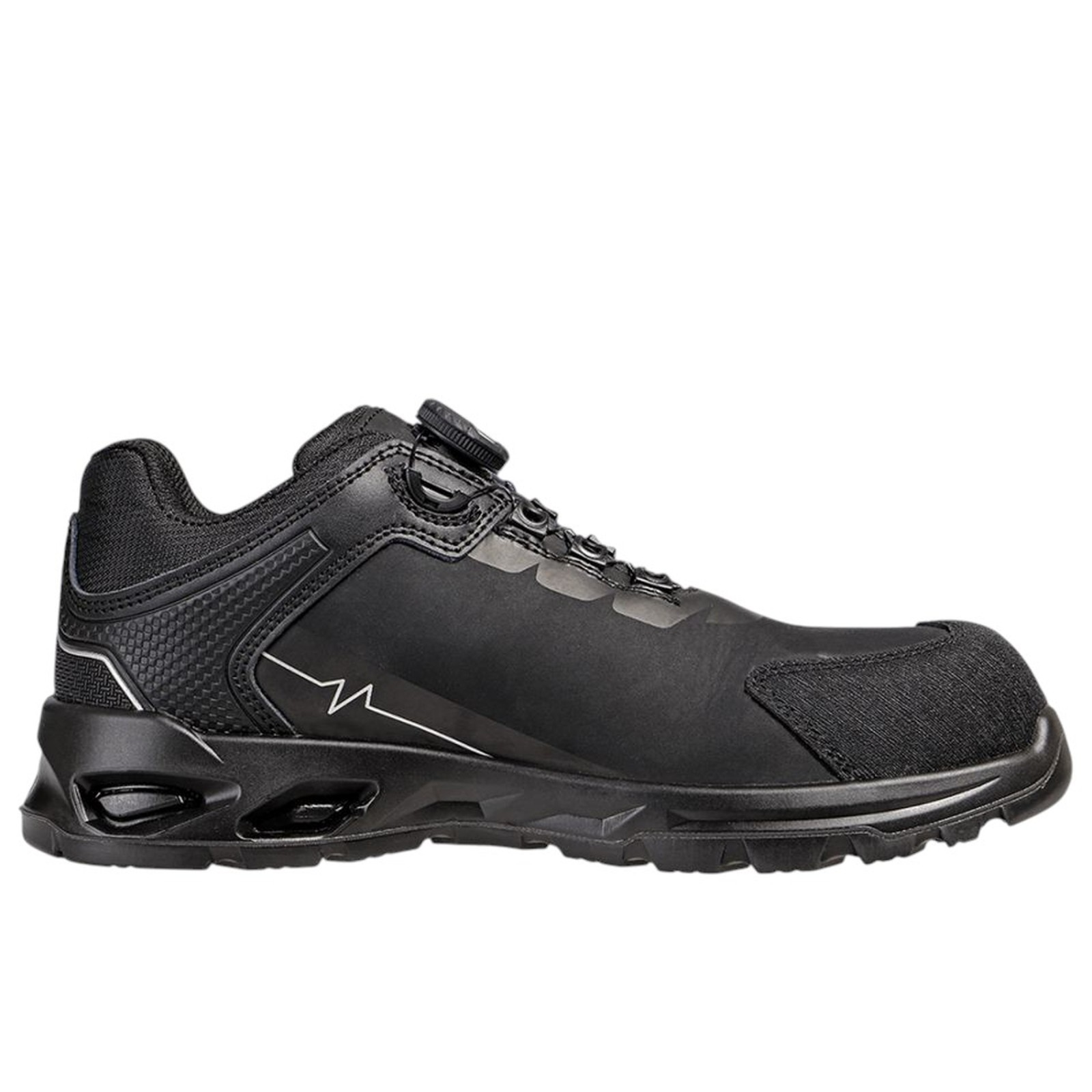 Pantofi de protecție, antiderapanți, din piele, cu bombeu din fibră de sticlă, Ruler Low S3S SR Black