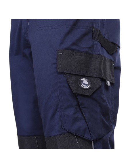 Prisma Spandex, pantaloni cu pieptar de lucru, material stretch, albastru marin