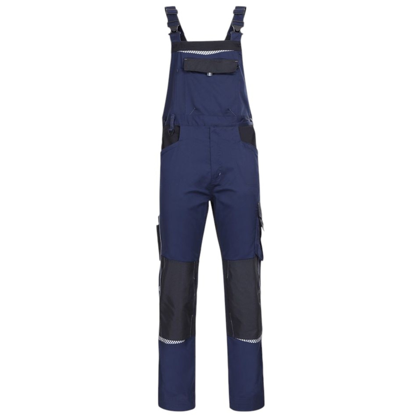 Pantaloni cu pieptar de lucru din material stretch, albastru marin, 270 g/mp, Prisma Spandex