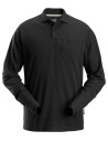 Tricou polo cu mânecă lungă, bumbac+poliester, 220 g/mp, Snickers Workwear, 2608, Black