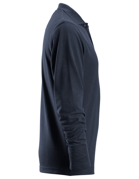 Tricou polo cu mânecă lungă, bumbac+poliester, 220 g/mp, Snickers Workwear, 2608, Navy