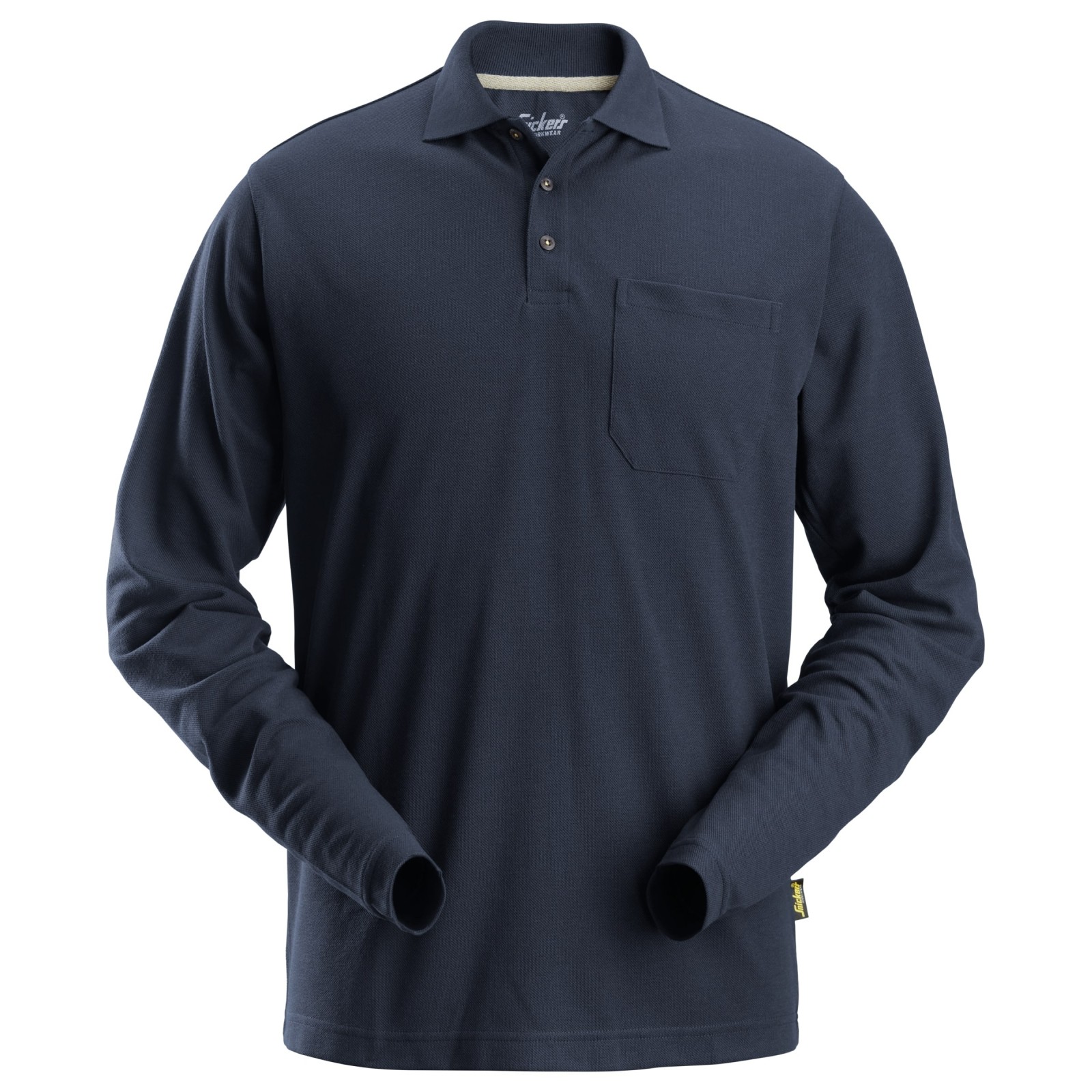 Tricou polo cu mânecă lungă, bumbac+poliester, 220 g/mp, Snickers Workwear, 2608, Navy