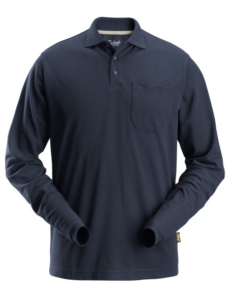 Tricou polo cu mânecă lungă, bumbac+poliester, 220 g/mp, Snickers Workwear, 2608, Navy