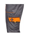 Pantaloni cu pieptar, de lucru, pentru vară, ripstop, 190 g/mp, Prisma Light Stretch Grey/Orange