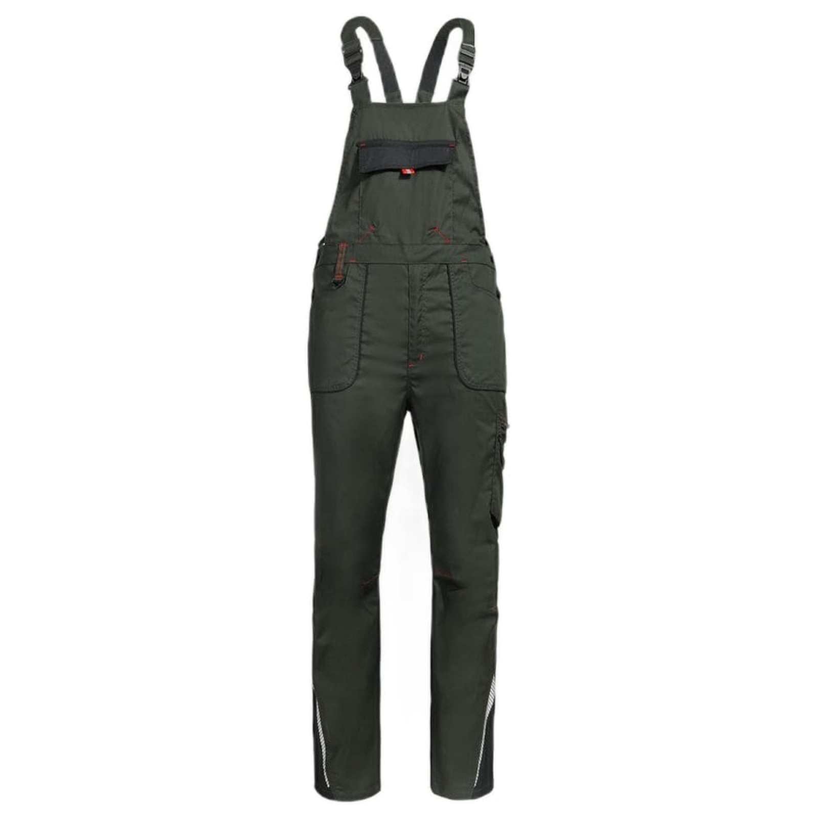 Pantaloni cu pieptar, de lucru, pentru vară, ripstop, 190 g/mp, Prisma Light Stretch Olive/Black