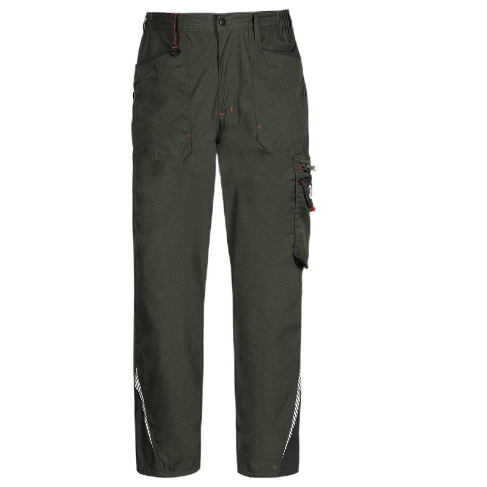 Pantaloni de lucru pentru vară, din tercot, țesătură ripstop, 190 g/mp, Prisma Light Stretch Olive/Black