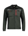 Costum de lucru pentru vară, jachetă & pantaloni cu pieptar, Prisma Light Stretch Ripstop Olive/Black