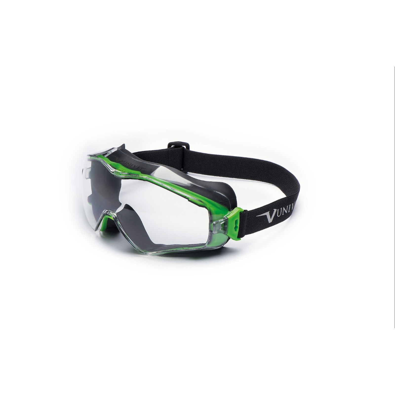 Ochelari de protecție tip goggles, cu lentilă de policarbonat și fixare cu bandă elastică Univet 6X3 – Clear Ultra