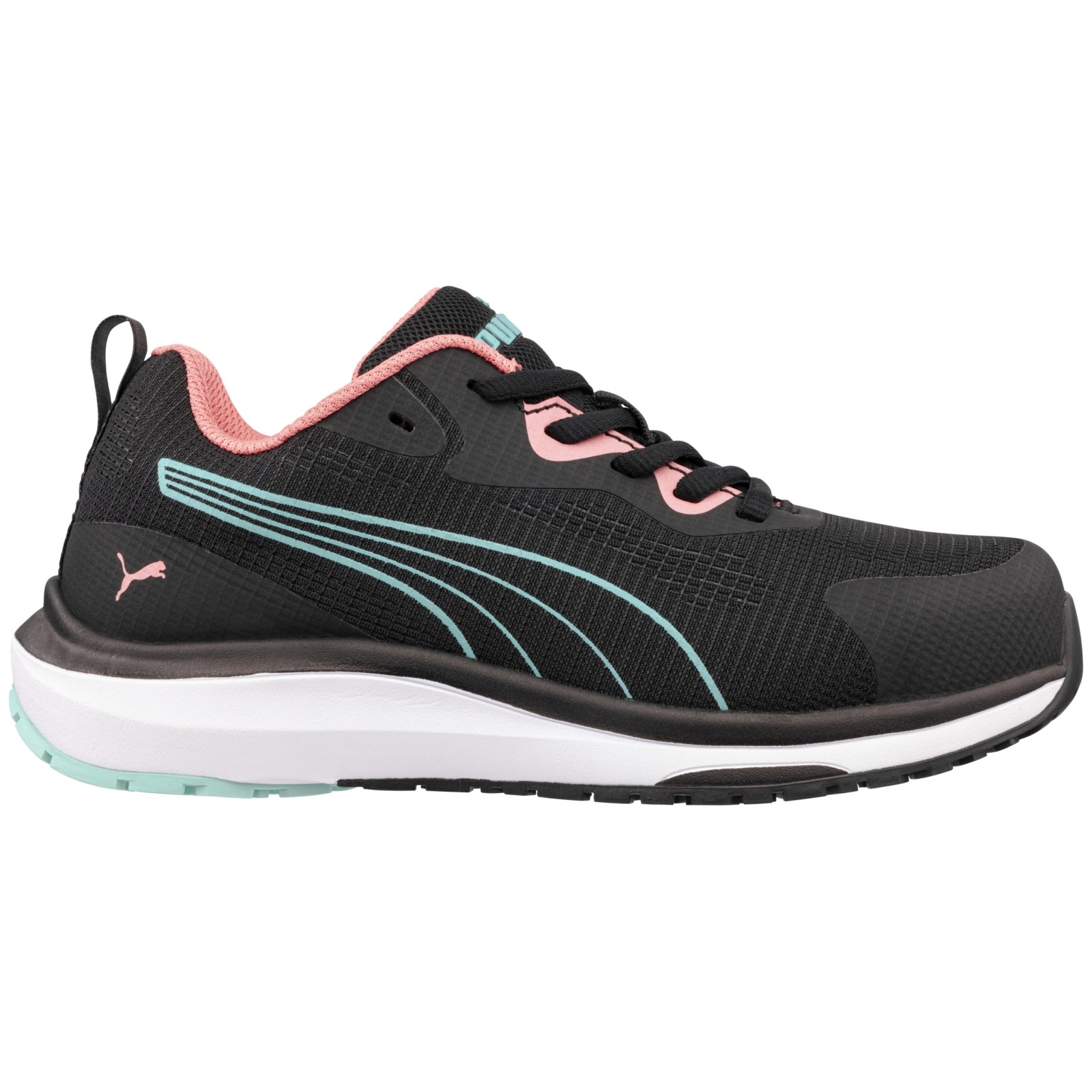 Pantofi de protecție de damă, antiderapanți, Puma Celerity Knit Blue/Coral S1PS, ESD, FO, HRO, SR