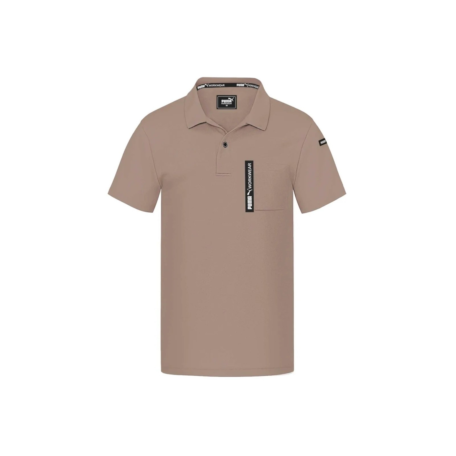 Tricou polo Puma Workwear Advanced, Brown, bumbac & poliester