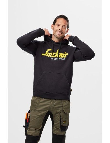 Hanorac pentru bărbați, cu logo, 80% bumbac, 20% poliester, Snickers Workwear, 2899, Black