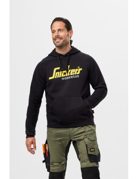 Hanorac pentru bărbați, cu logo, 80% bumbac, 20% poliester, Snickers Workwear, 2899, Black