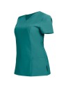 Tunică medicală de damă, verde-albăstrui, cu mânecă scurtă, flexibilă, Nobby Teal