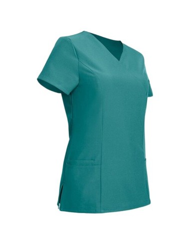 Tunică medicală de damă, verde-albăstrui, cu...