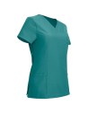Tunică medicală de damă, verde-albăstrui, cu mânecă scurtă, flexibilă, Nobby Teal
