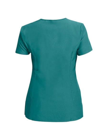Tunică medicală de damă, verde-albăstrui, cu mânecă scurtă, flexibilă, Nobby Teal