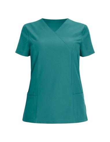 Tunică medicală de damă, verde-albăstrui, cu...