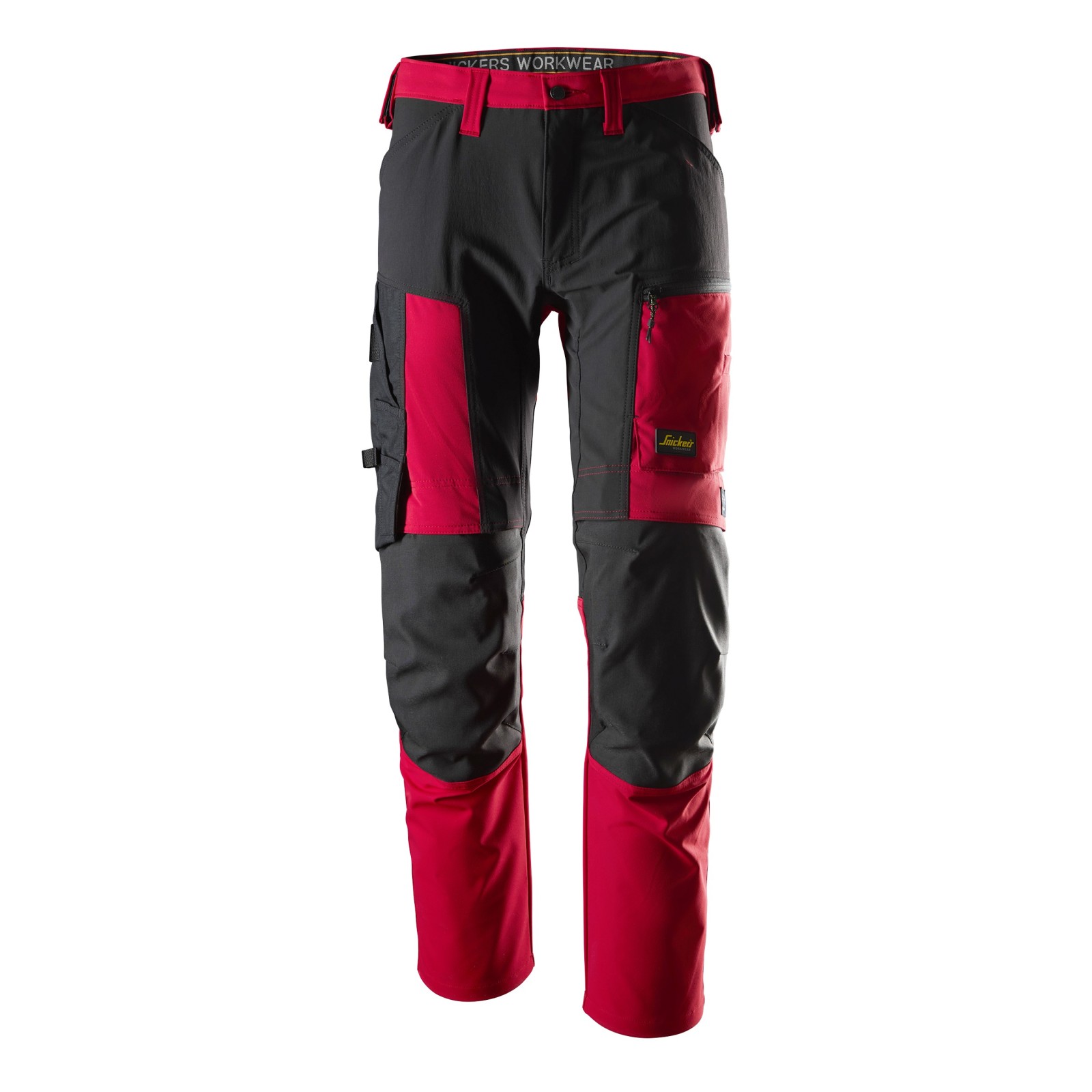 Pantaloni de lucru stretch, Snickers Workwear, AllroundWork, 6318, Chili Red/Black