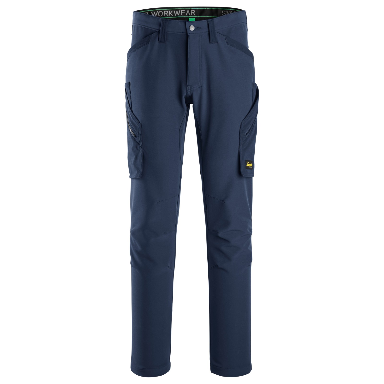 Pantaloni de lucru, 4-way stretch, fără buzunare pt genunchiere, Snickers Workwear, FlexiWork, 6873, Navy/Navy