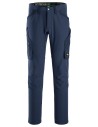 Pantaloni de lucru, 4-way stretch, fără buzunare pt genunchiere, Snickers Workwear, FlexiWork, 6873, Navy/Navy