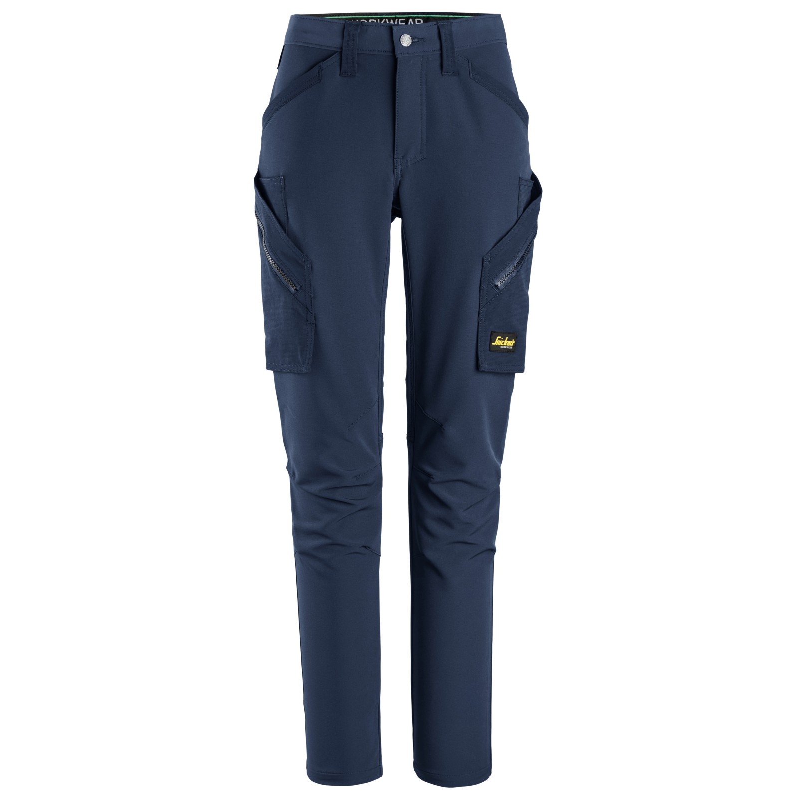 Pantaloni de lucru de damă, 4-way stretch, fără buzunare pt genunchiere, Snickers Workwear, FlexiWork, 6877, Navy/Navy