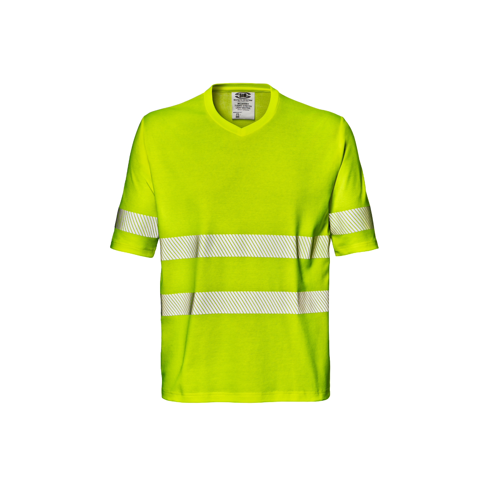 Tricou reflectorizant, stretch, din bumbac & poliester, Sir Safety, Mistral, Galben Neon