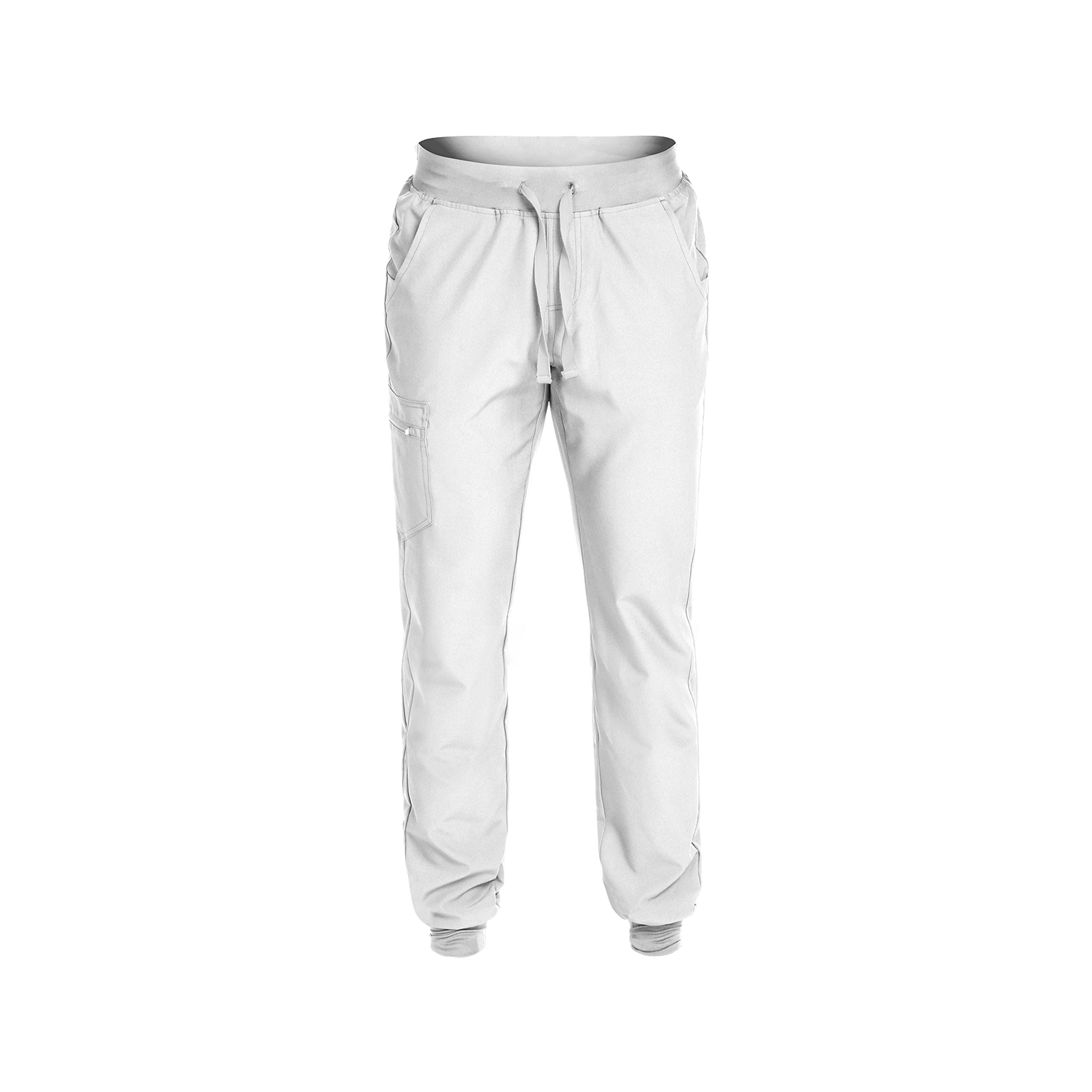 Pantaloni medicali flexibili, unisex, Nobby White, 94% poliester + 6% spandex, alb