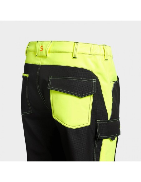 Pantaloni de lucru softshell reflectorizanți, din bumbac și poliester, Prisma 2.0 HV YELLOW/BLACK