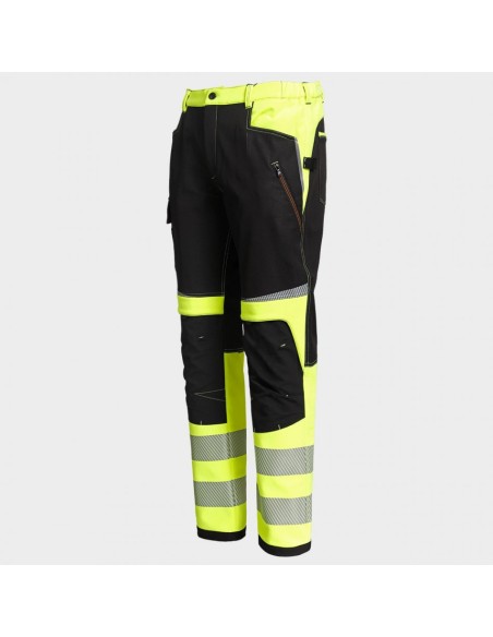 Pantaloni de lucru softshell reflectorizanți, din bumbac și poliester, Prisma 2.0 HV YELLOW/BLACK