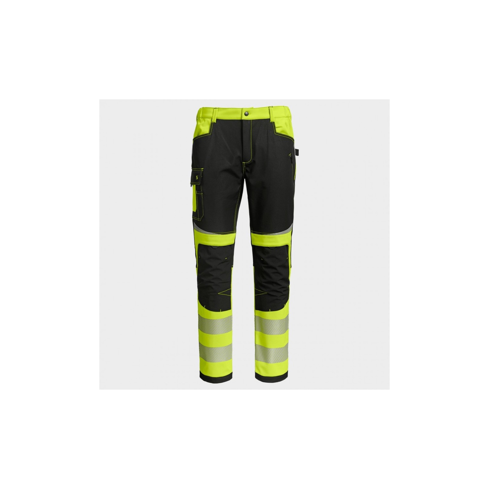 Pantaloni de lucru softshell reflectorizanți, din bumbac și poliester, Prisma 2.0 HV YELLOW/BLACK