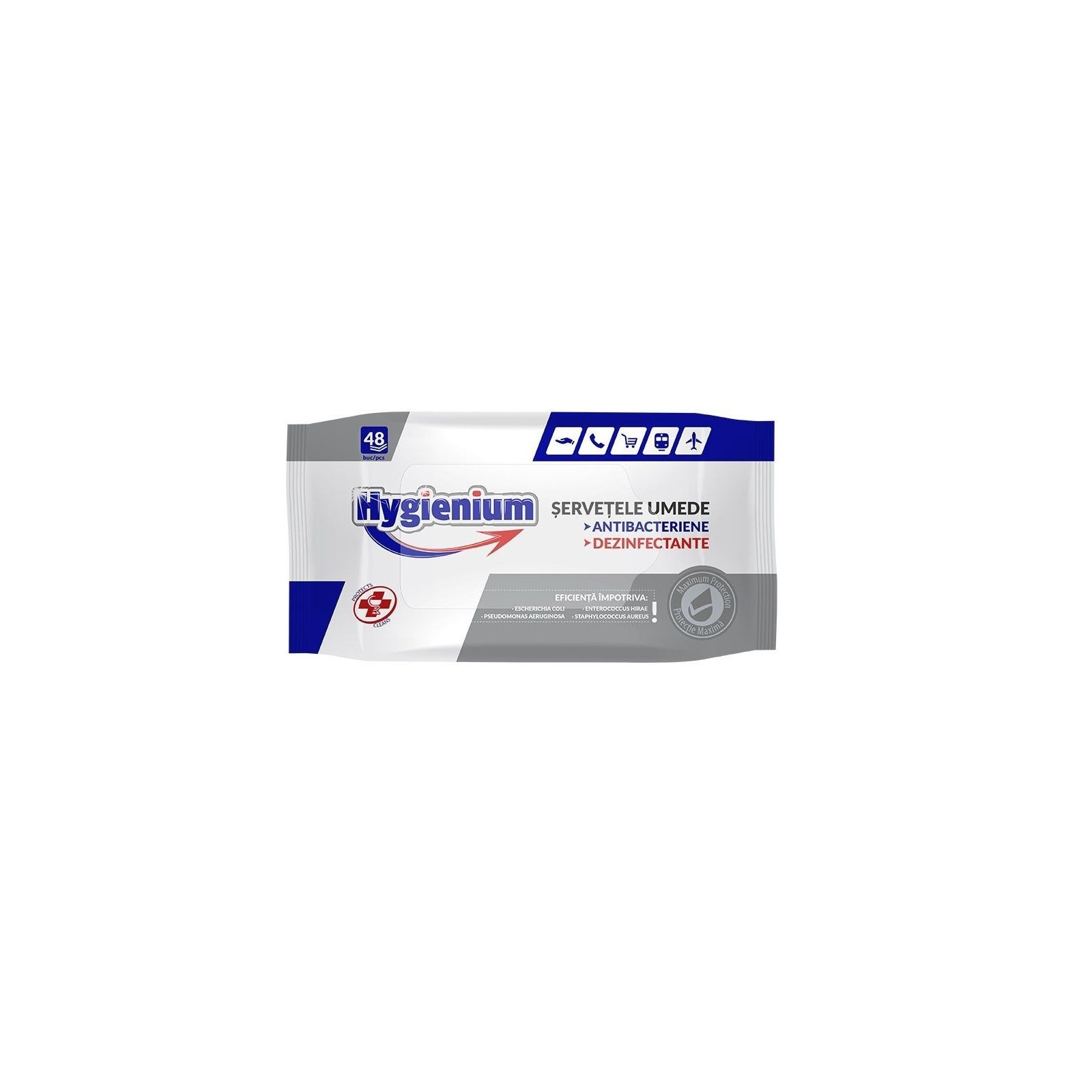 Șervețele umede antibacteriene & dezinfectante Hygienium - set 48 buc