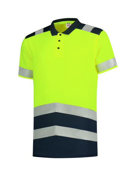 Tricou polo reflectorizant unisex, 100% poliester, 180 g/mp, Bicolor