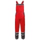 Pantaloni cu pieptar de vară, detalii reflectorizante, 240 g/mp, Collins Red
