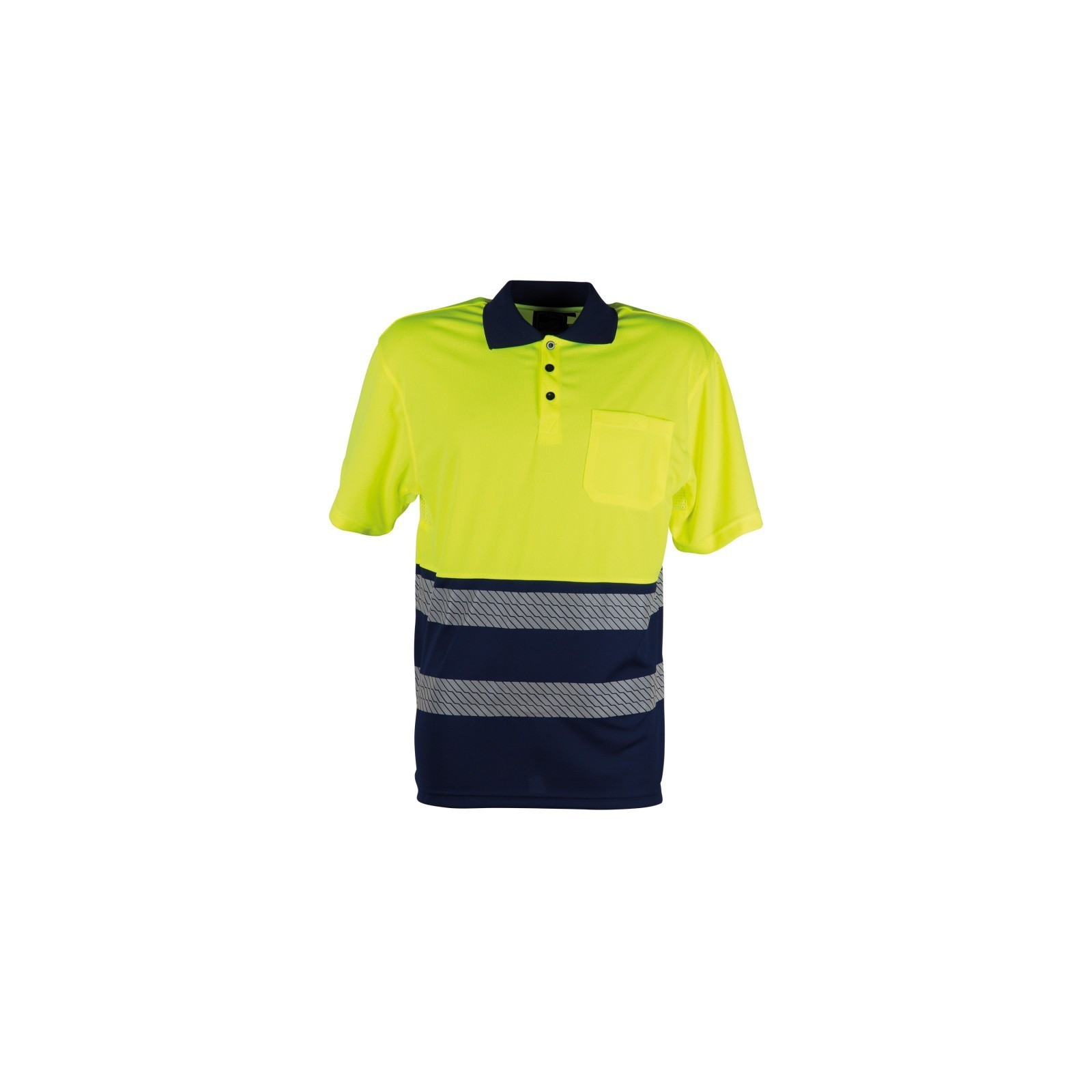 Tricou polo cu benzi reflectorizante, 100% poliester, Glow HV Polo
