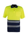 Tricou polo cu benzi reflectorizante, 100% poliester, Glow HV Polo