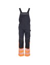 Pantaloni cu pieptar reflectorizanți cu genunchi întăriți, Prisma Reflex Orange