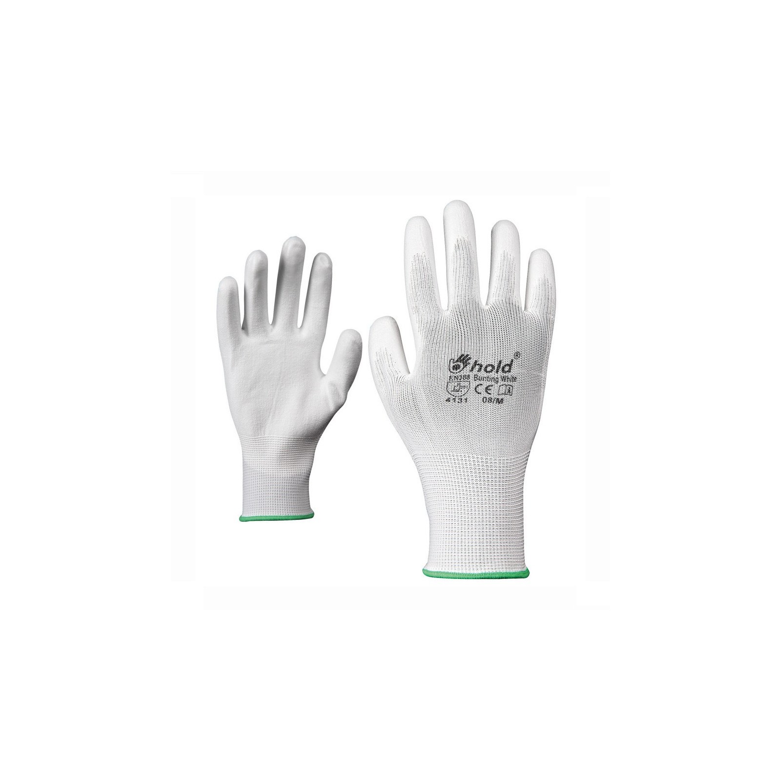 Mănuși de lucru tricotate din nylon, impregnate cu poliuretan, Bunting White