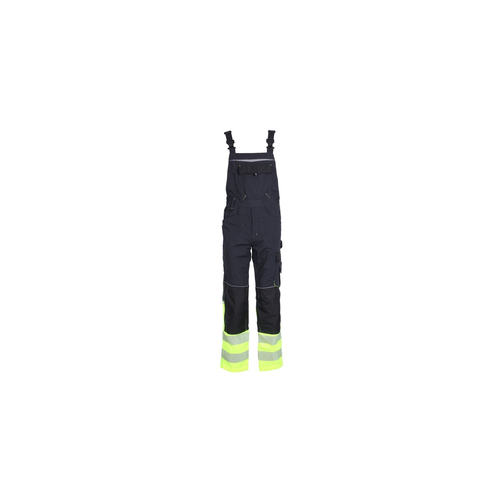 Pantaloni cu pieptar reflectorizanți cu genunchi întăriți, Prisma Reflex Yellow