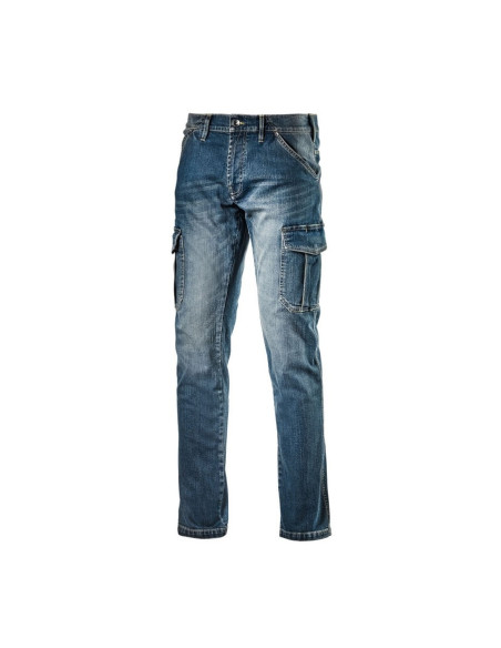 Pantaloni de lucru din denim cu multiple buzunare, Diadora Pant Cargo Stone