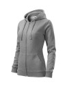Hanorac de damă, cu glugă, Trendy Zipper, 65% bumbac, 35% poliester, 300 g/mp