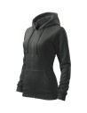 Hanorac de damă, cu glugă, Trendy Zipper, 65% bumbac, 35% poliester, 300 g/mp
